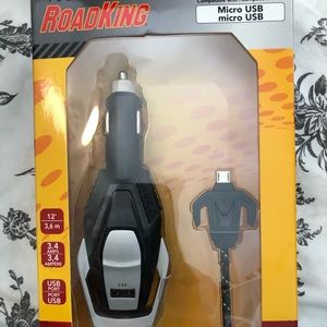 New roadking  heavy duty device charger compatible with micro usb